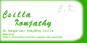 csilla komjathy business card