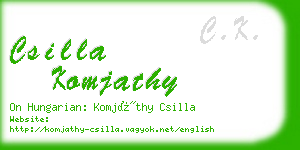 csilla komjathy business card